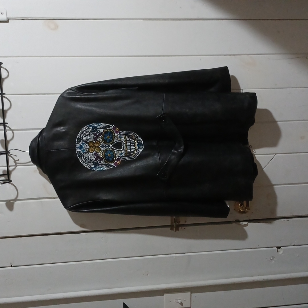 Gap Leather Sugar Skull Jacket